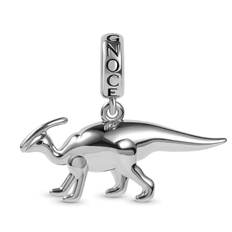 Gnoce charme dinosaure Parasaurolophus de 3 couleurs Alliage argent plaqué platine