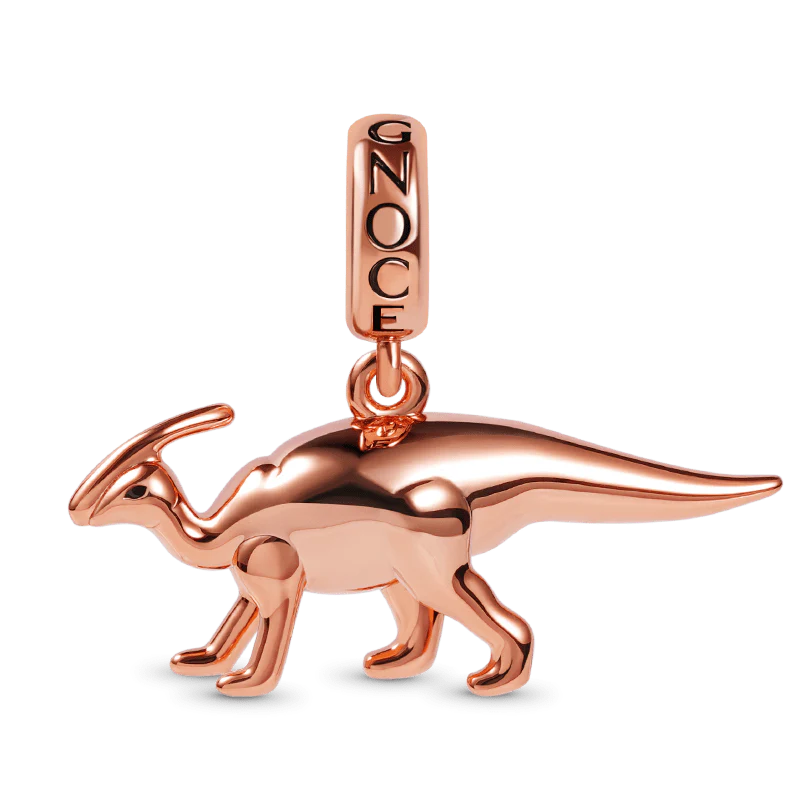 Gnoce charme dinosaure Parasaurolophus de 3 couleurs Alliage argent plaqué platine - Image 2