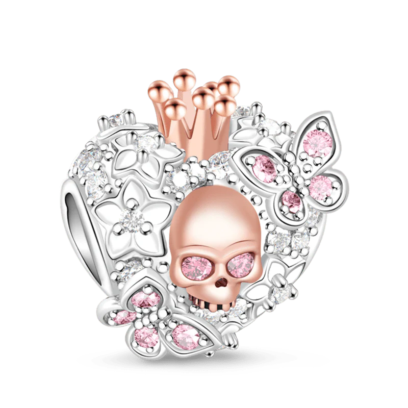 Gnoce Charme Papillon Reine Crâne Alliage argent plaqué platine