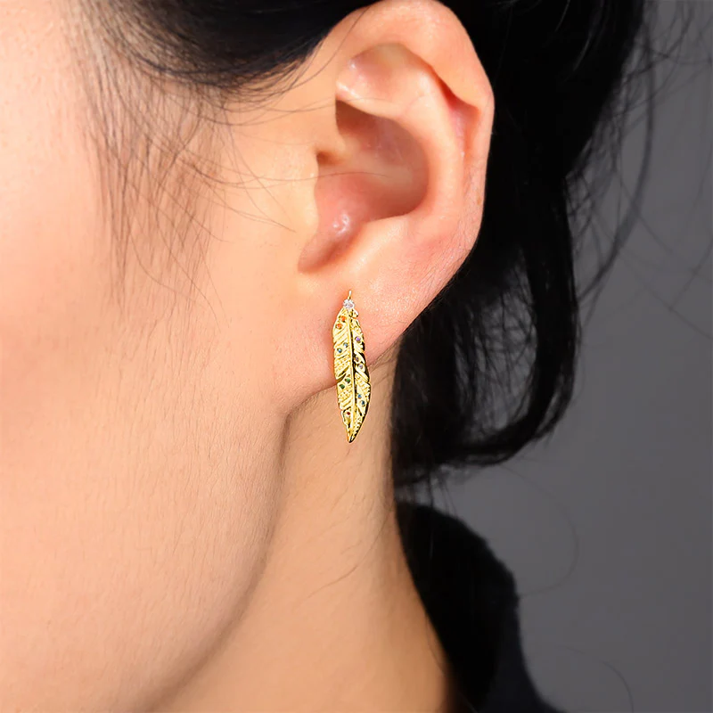 Gnoce Boucles d'oreilles en or plaqué argent plaqué platine - Image 3