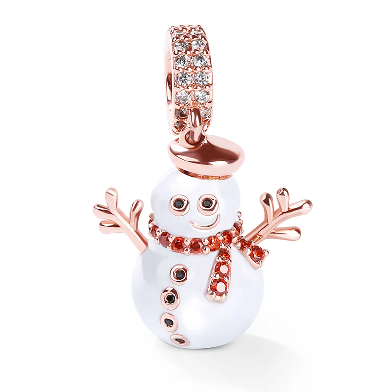 Gnoce Pendentif Bonhomme de Neige Alliage argent plaqué platine