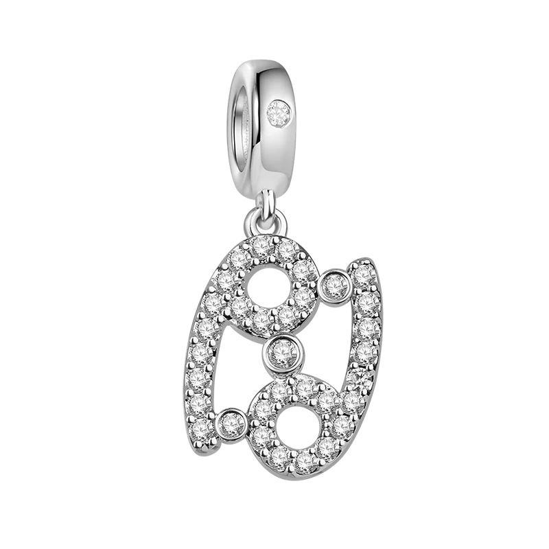 Gnoce Charme Zodiac Cancer Alliage argent plaqué platine