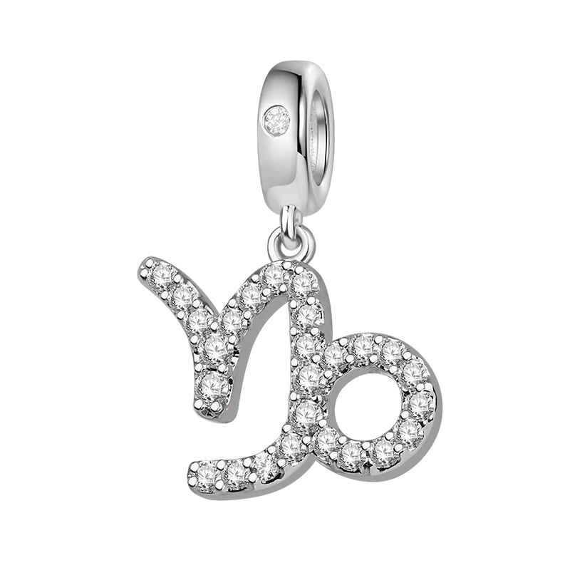 Gnoce charme du zodiaque capricorne alliage argent plaqué platine