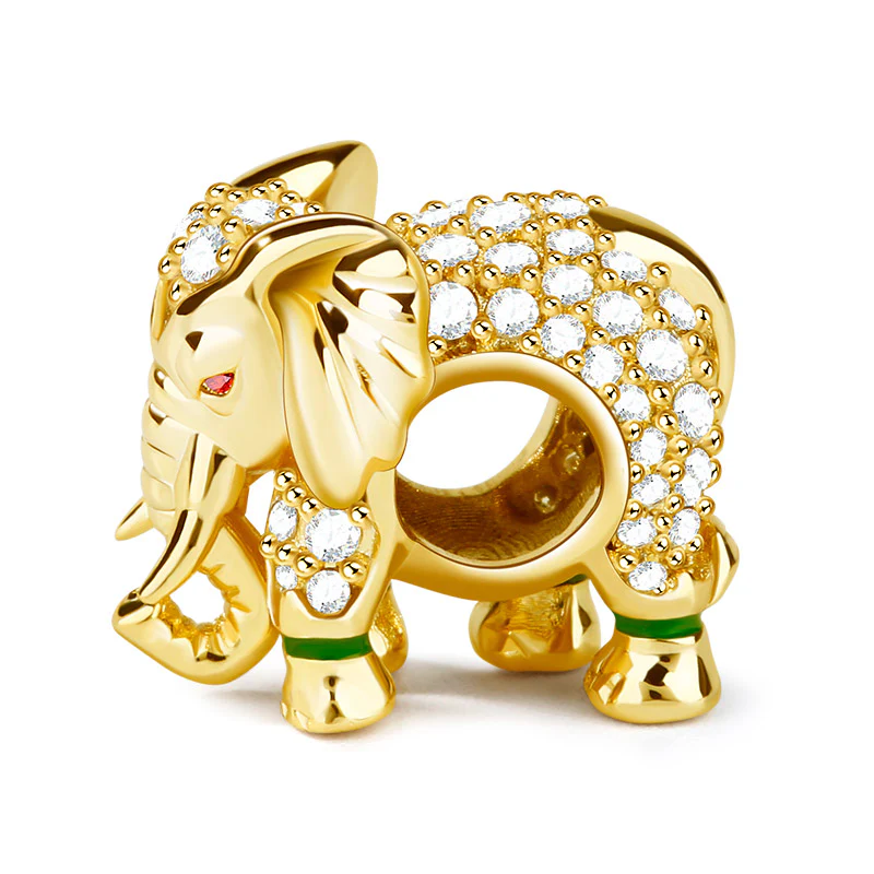 Gnoce charme éléphant thaï alliage argent plaqué platine - Image 2