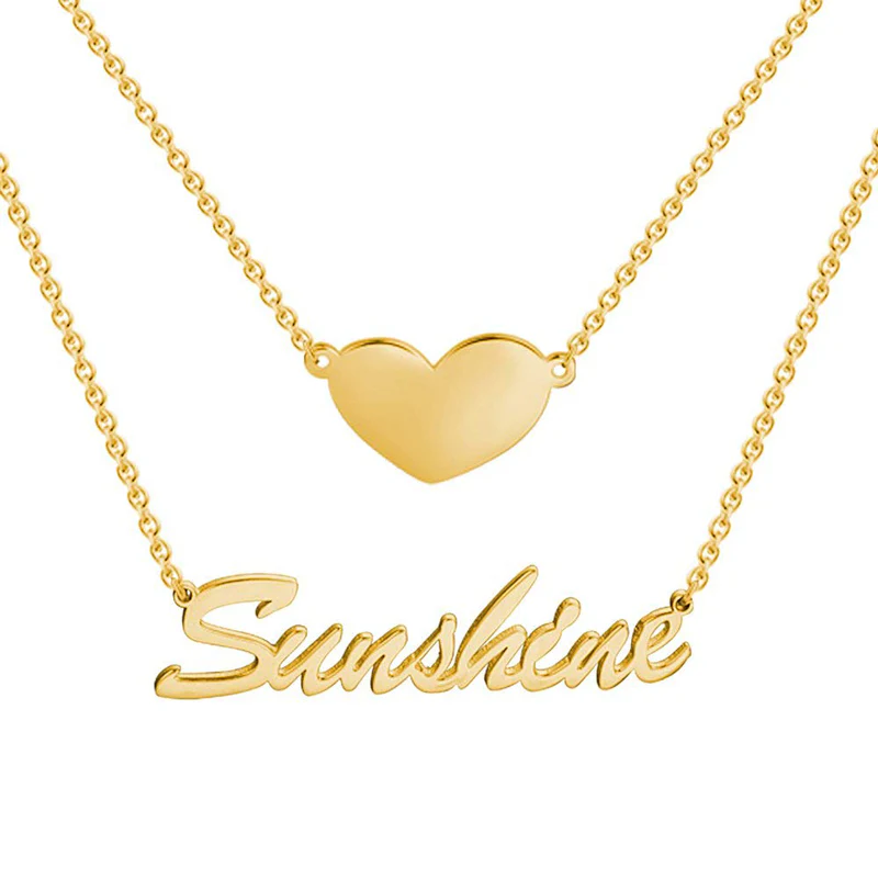 Collier Prénom de Deux Couches en Argent 925 Multicolore Cadeau Personnalisé - Image 2