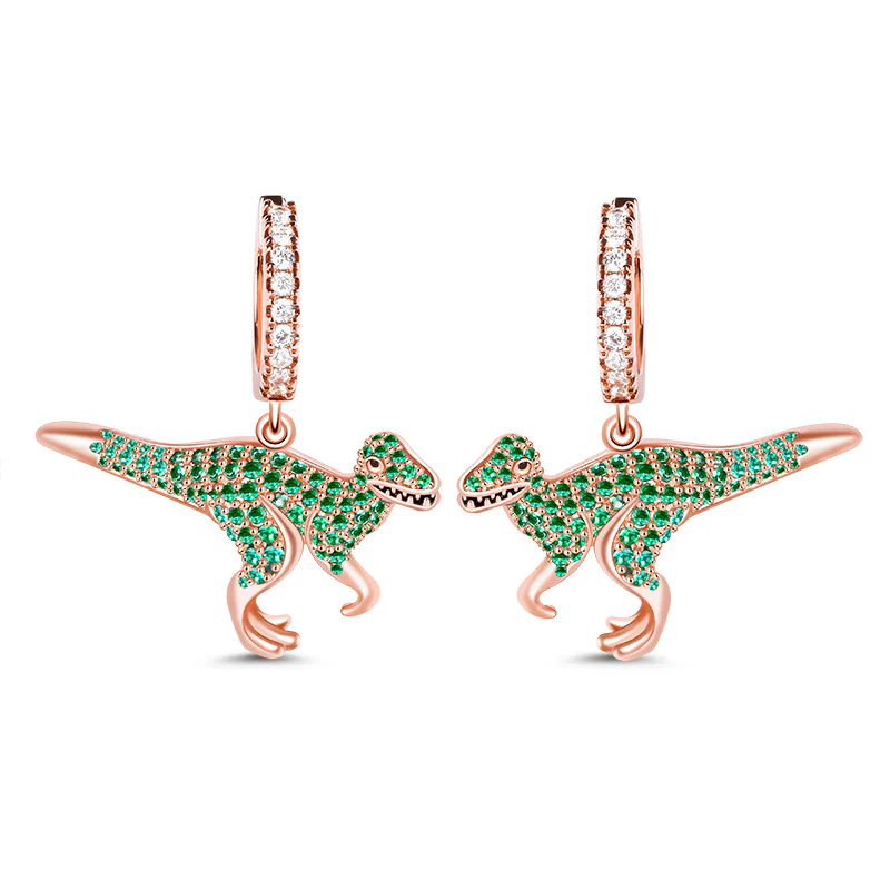 Gnoce Boucles d'oreilles Dinosaur Alliage argent plaqué platine