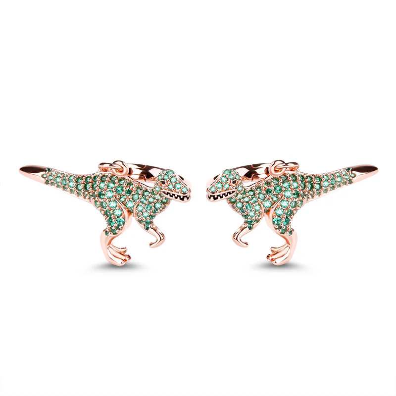 Gnoce Boucles d'oreilles Dinosaur Alliage argent plaqué platine - Image 2