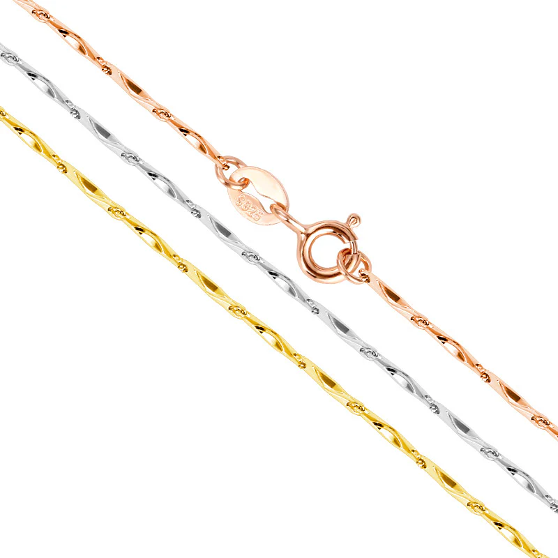 Collier de Base en Argent 925 Plaqué Or/Or Rose 18K Composition de Pendentif ou Charm - D - Image 2