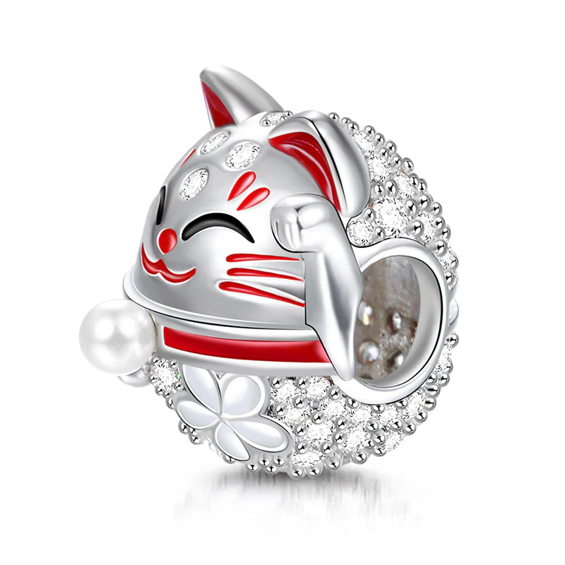 Gnoce Charme Chat Chance Alliage argent plaqué platine - Image 2