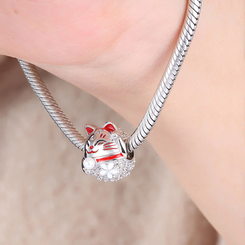 Gnoce Charme Chat Chance Alliage argent plaqué platine - Image 4