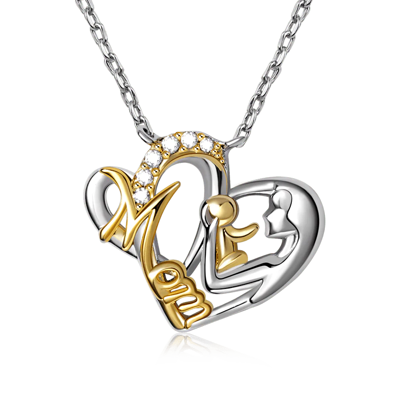 Gnoce Collier Maman Étreint Bébé Alliage argent plaqué platine