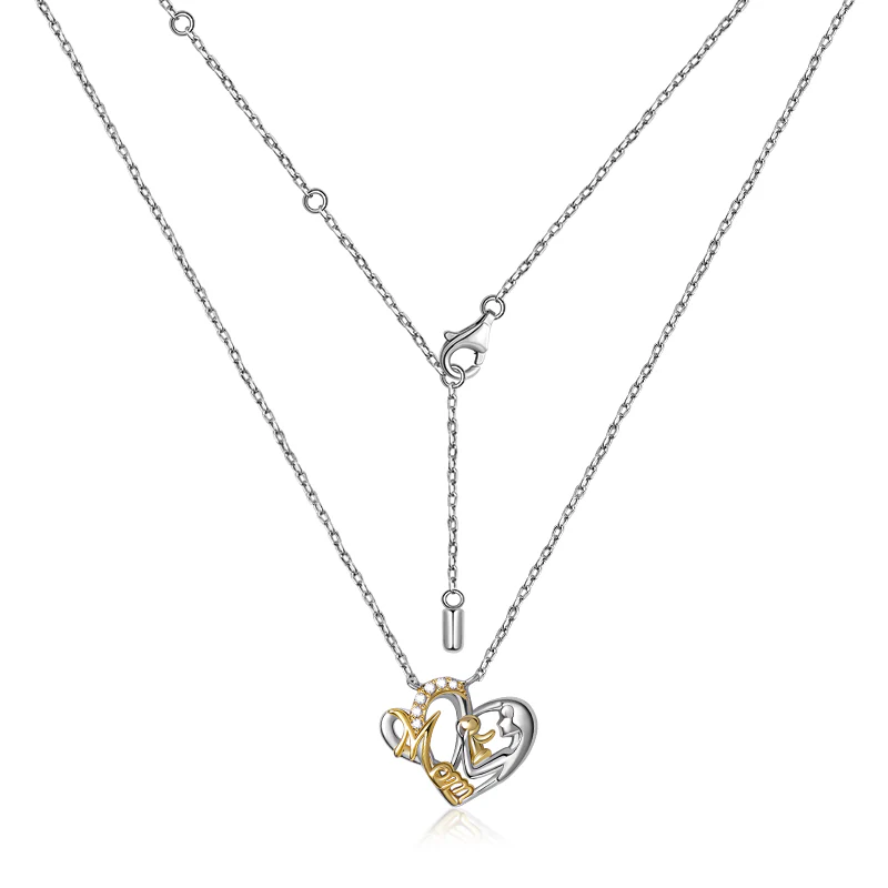 Gnoce Collier Maman Étreint Bébé Alliage argent plaqué platine - Image 2