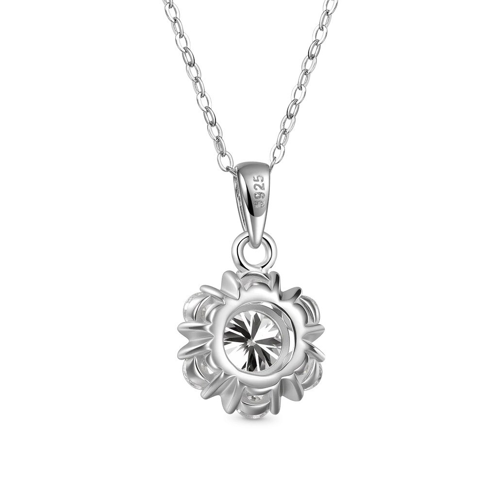 Gnoce Collier Flocon de Neige Moissanite Alliage argent plaqué platine - Image 2