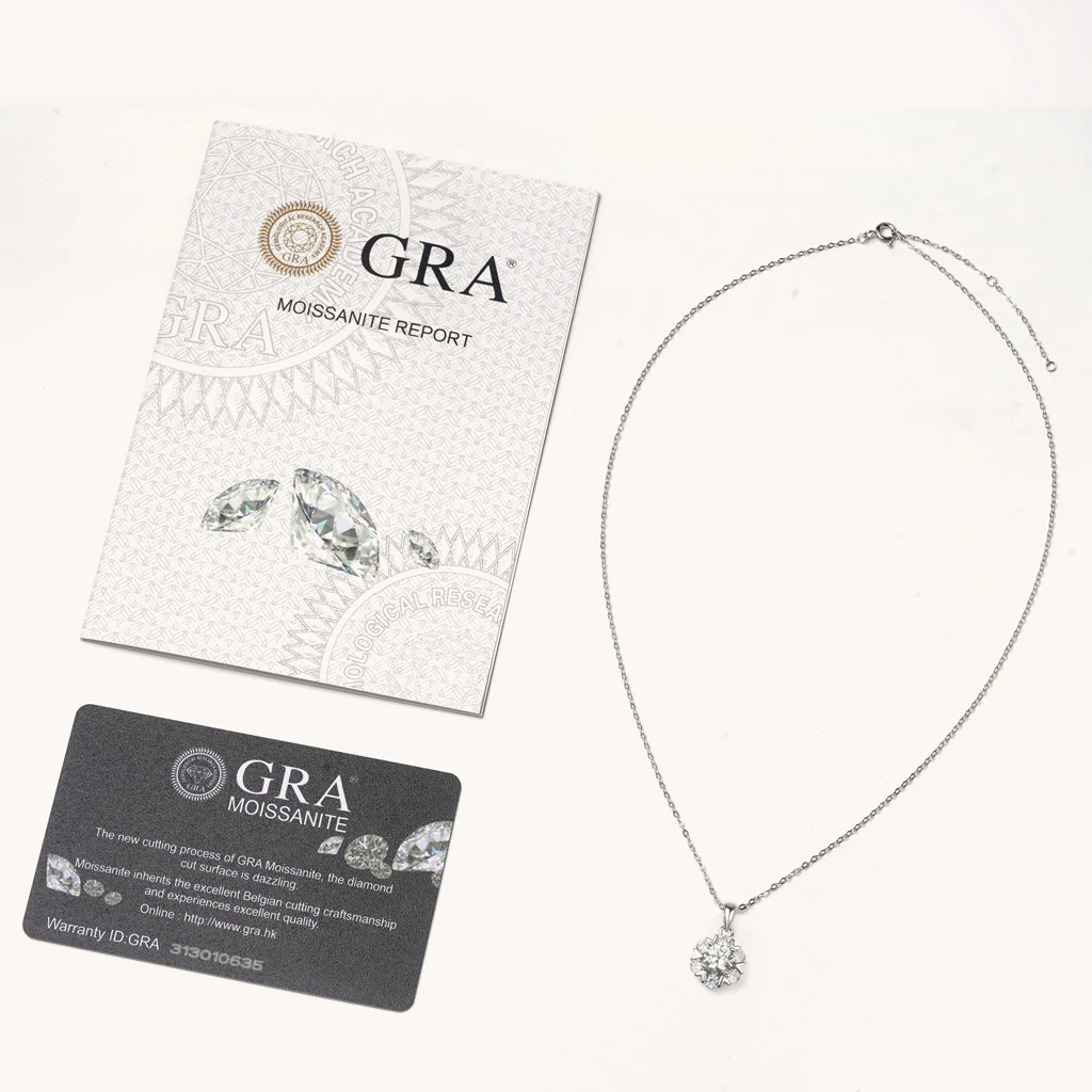 Gnoce Collier Flocon de Neige Moissanite Alliage argent plaqué platine - Image 3