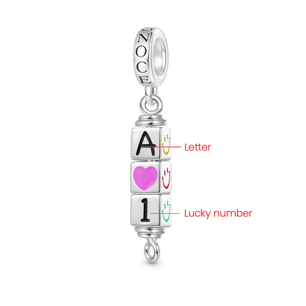 Gnoce Charm numérique rotatif personnalisé 3-bloc Alliage argent plaqué platine - Image 2