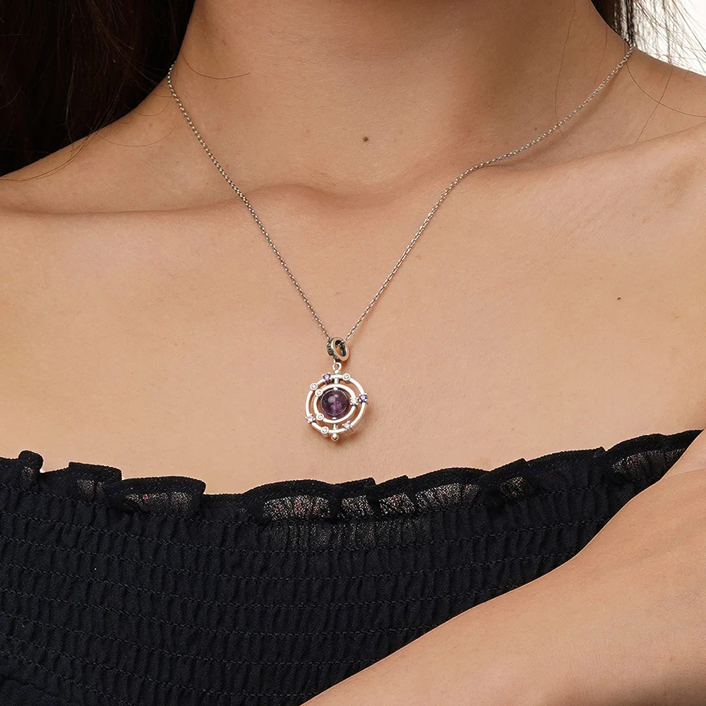 Gnoce Pendentif Galaxie en Améthyste Naturelle - Image 5