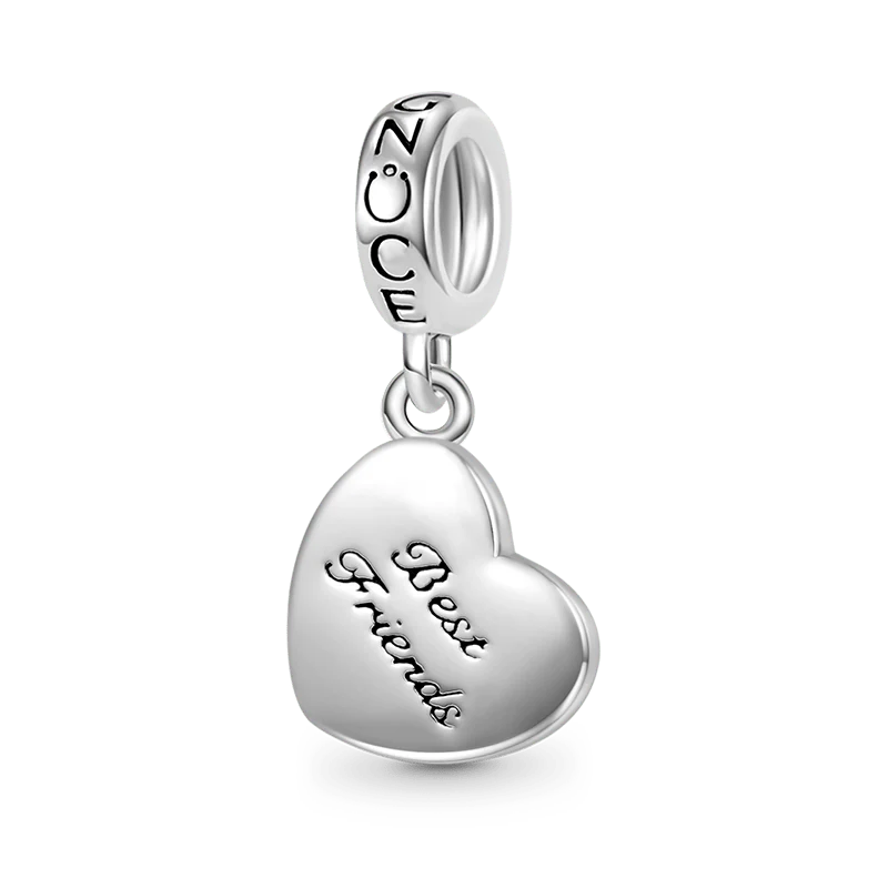 Gnoce Meilleures Amies Coeur Charme Alliage argent plaqué platine - Image 2
