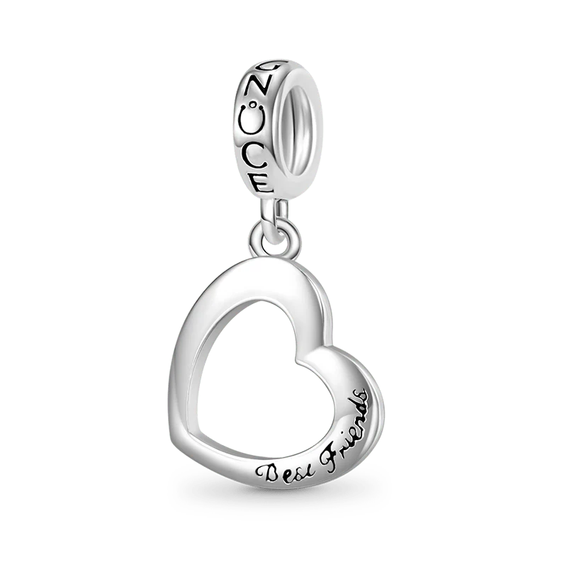 Gnoce Meilleures Amies Coeur Charme Alliage argent plaqué platine - Image 3