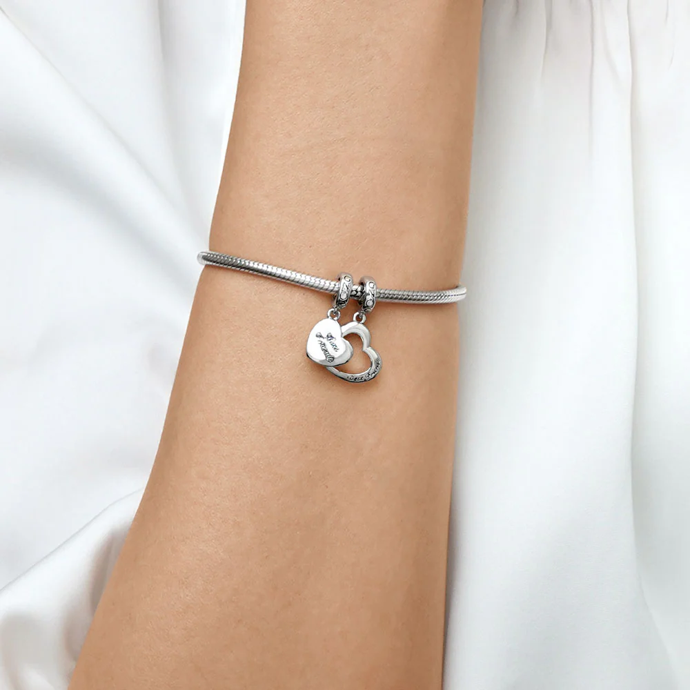 Gnoce Meilleures Amies Coeur Charme Alliage argent plaqué platine - Image 6