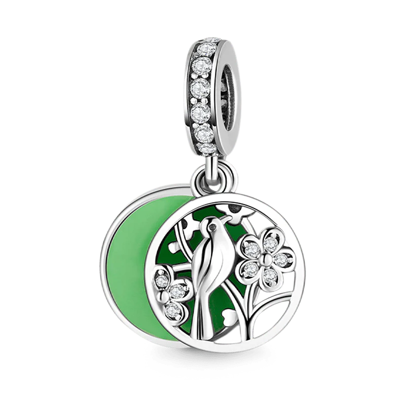 Pendentif Oiseau et Fleurs avec Gravure "Tu es Mon Solril" en Argent  925