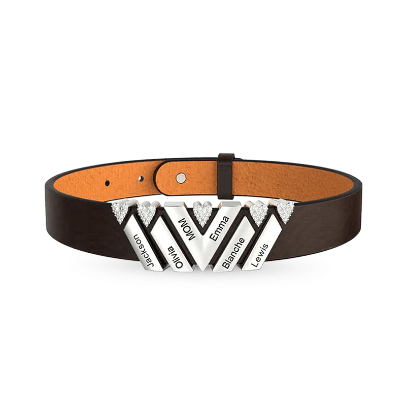 Gnoce Bracelet en Cuir Personnalisé DIY Punk Noir avec Fermoir 2-6