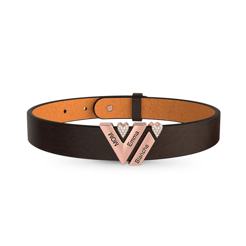 Gnoce Bracelet en Cuir Personnalisé DIY Punk Noir avec Fermoir 2-6 - Image 4