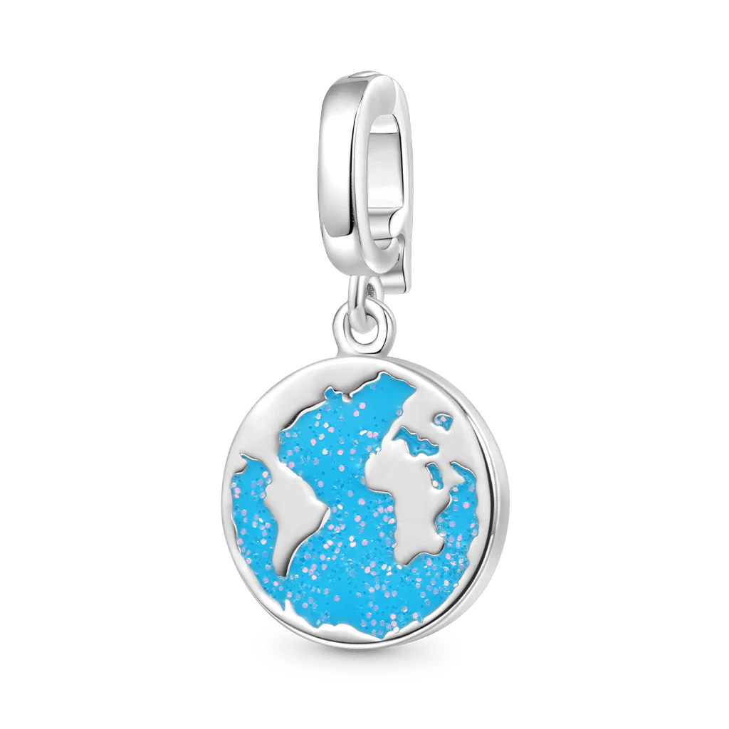 Gnoce Clusters de charme fermoir Terre bleue Alliage argent plaqué platine
