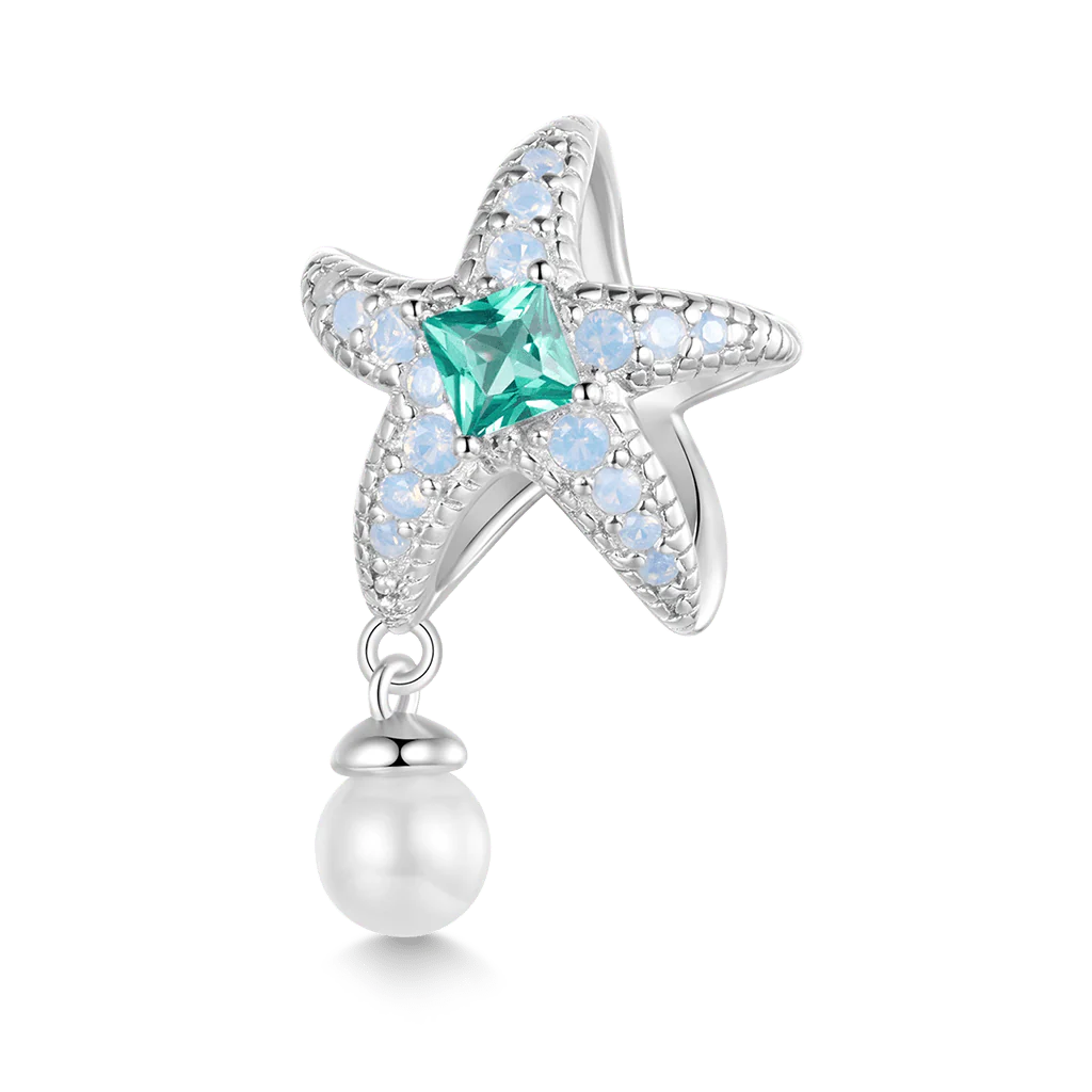 Gnoce Charm Perle Suspendue Étoile de Mer Bleue