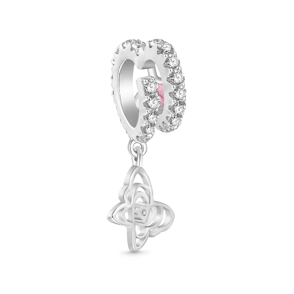 Gnoce Charm Lettre d'Amour Papillon Alliage argent plaqué platine - Image 3