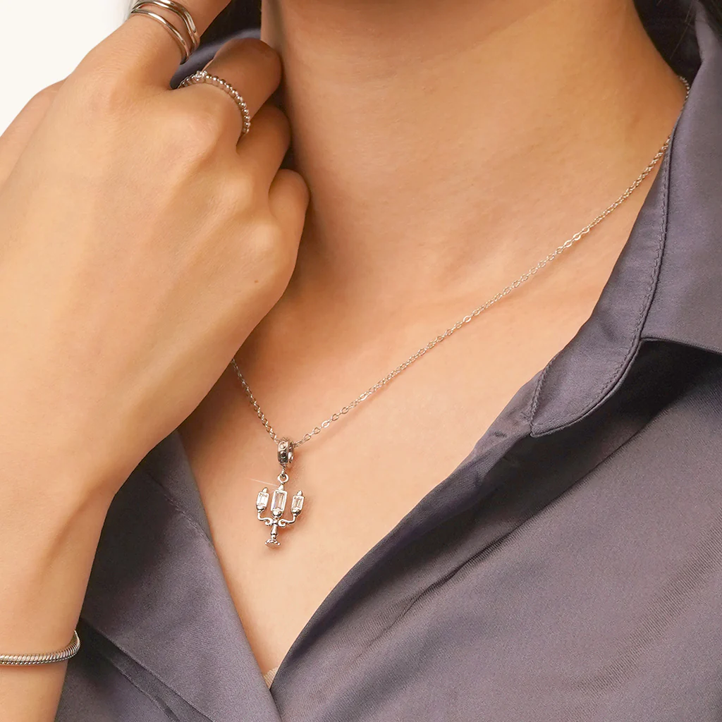 Gnoce Charme de candélabre brûlant Alliage argent plaqué platine - Image 5