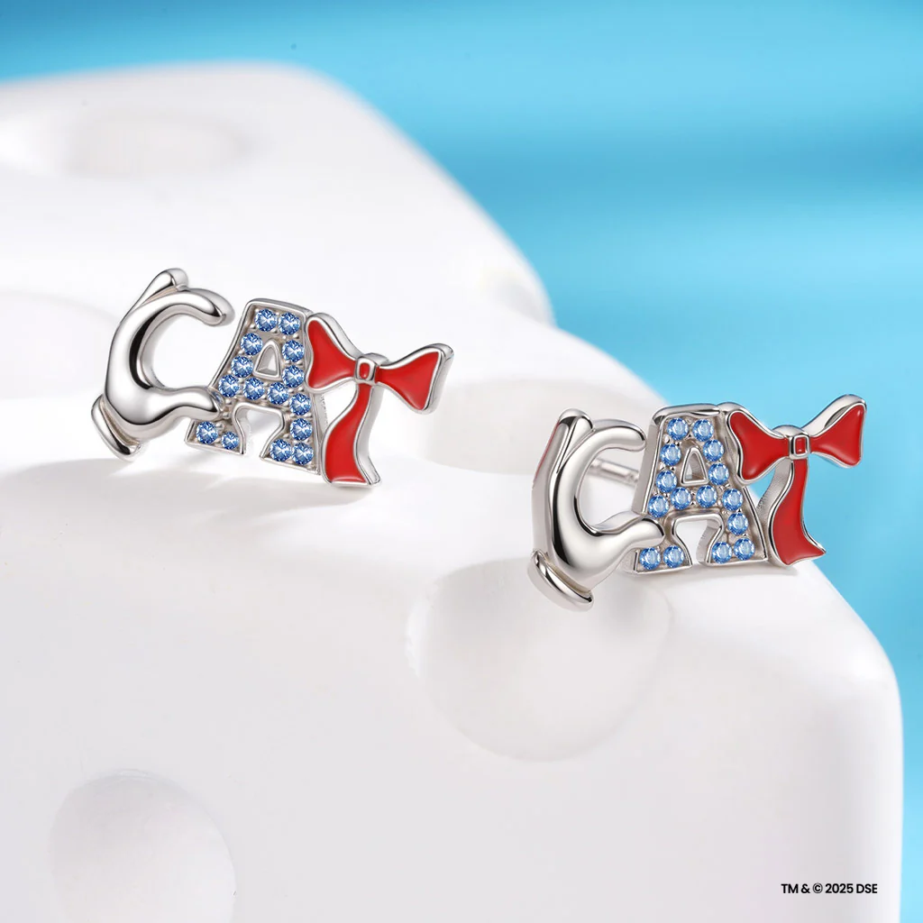 Gnoce Le Chat Chapeauté Boucles d'oreilles En Forme De Lettre CAT - Image 3
