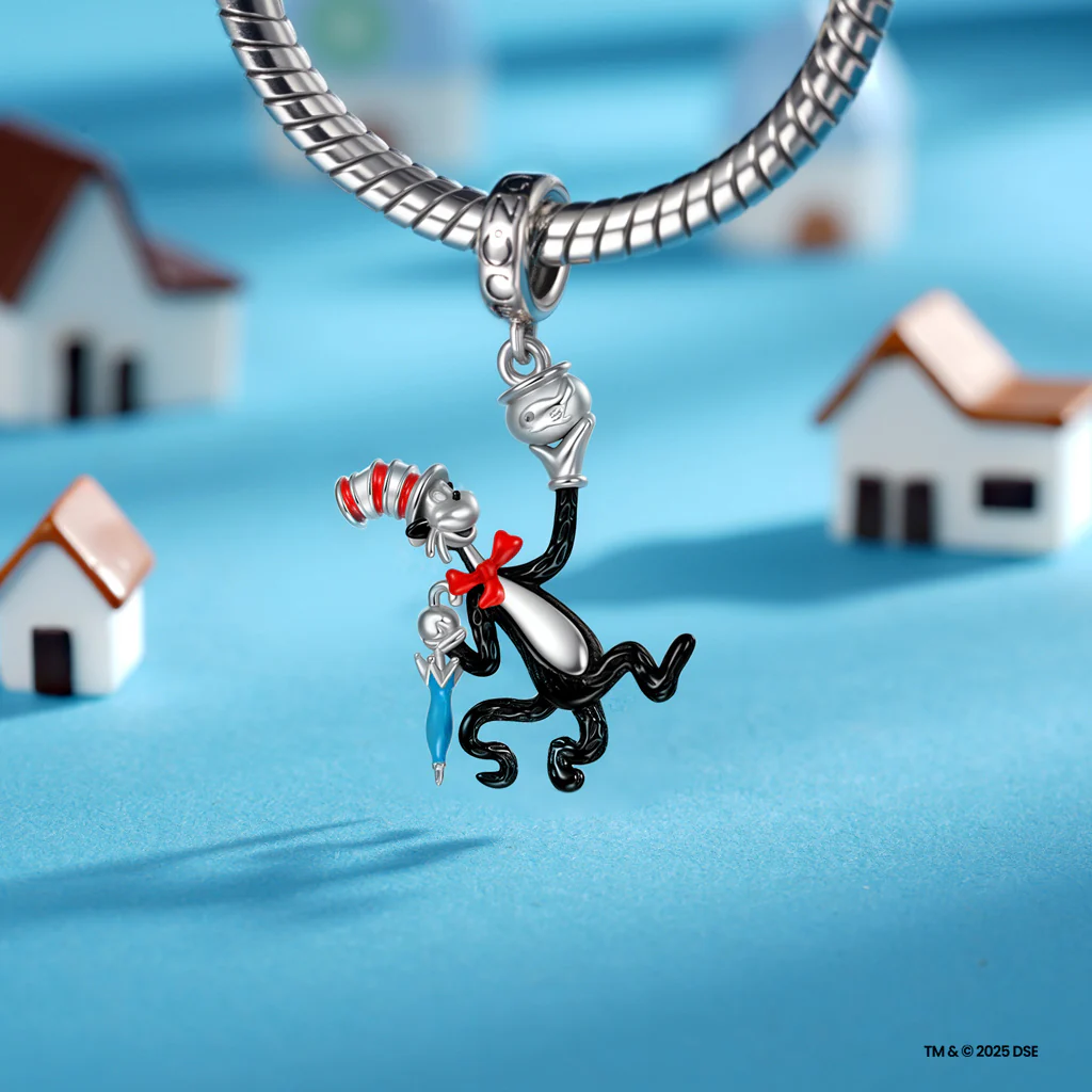 Gnoce Le Chat Chapeauté Pendentif Suspendu avec Poisson et Parapluie - Image 3
