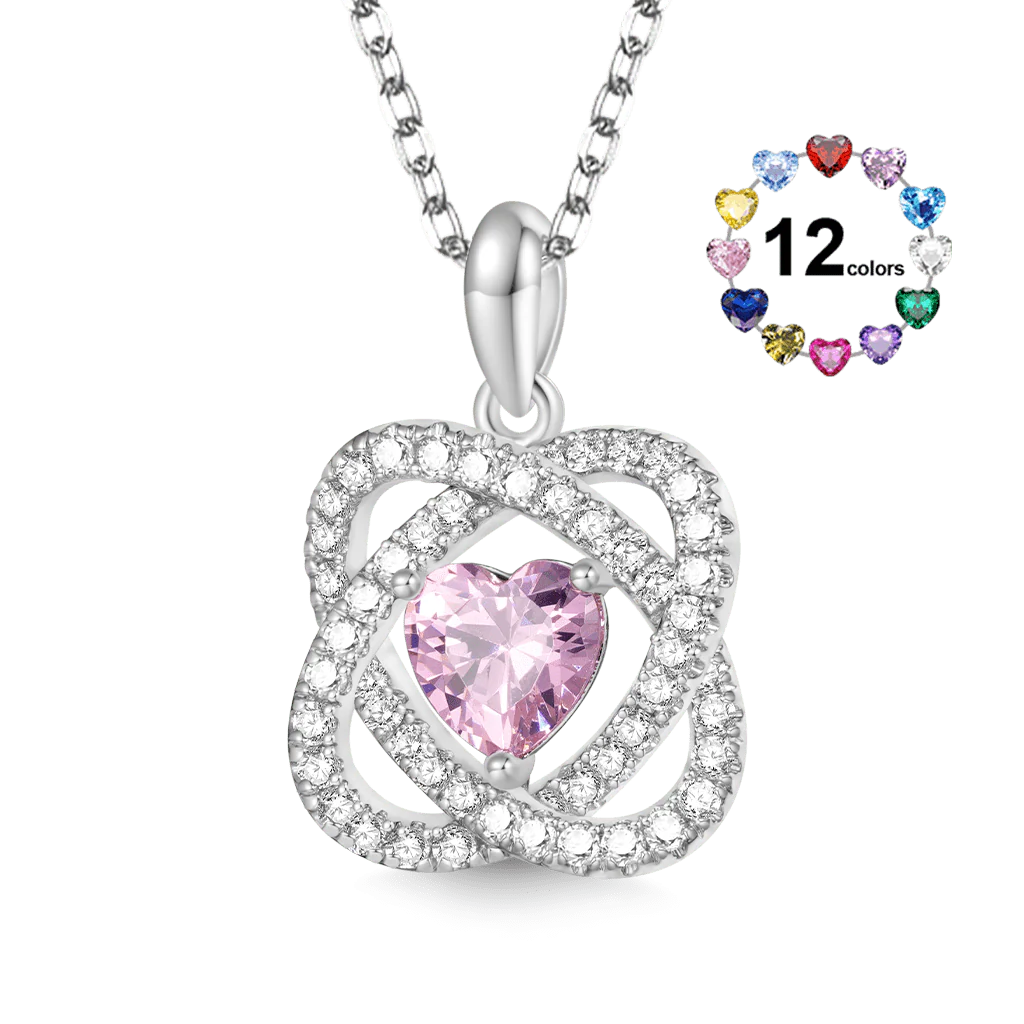 Gnoce Collier Pierre de Naissance Cœur Celtique