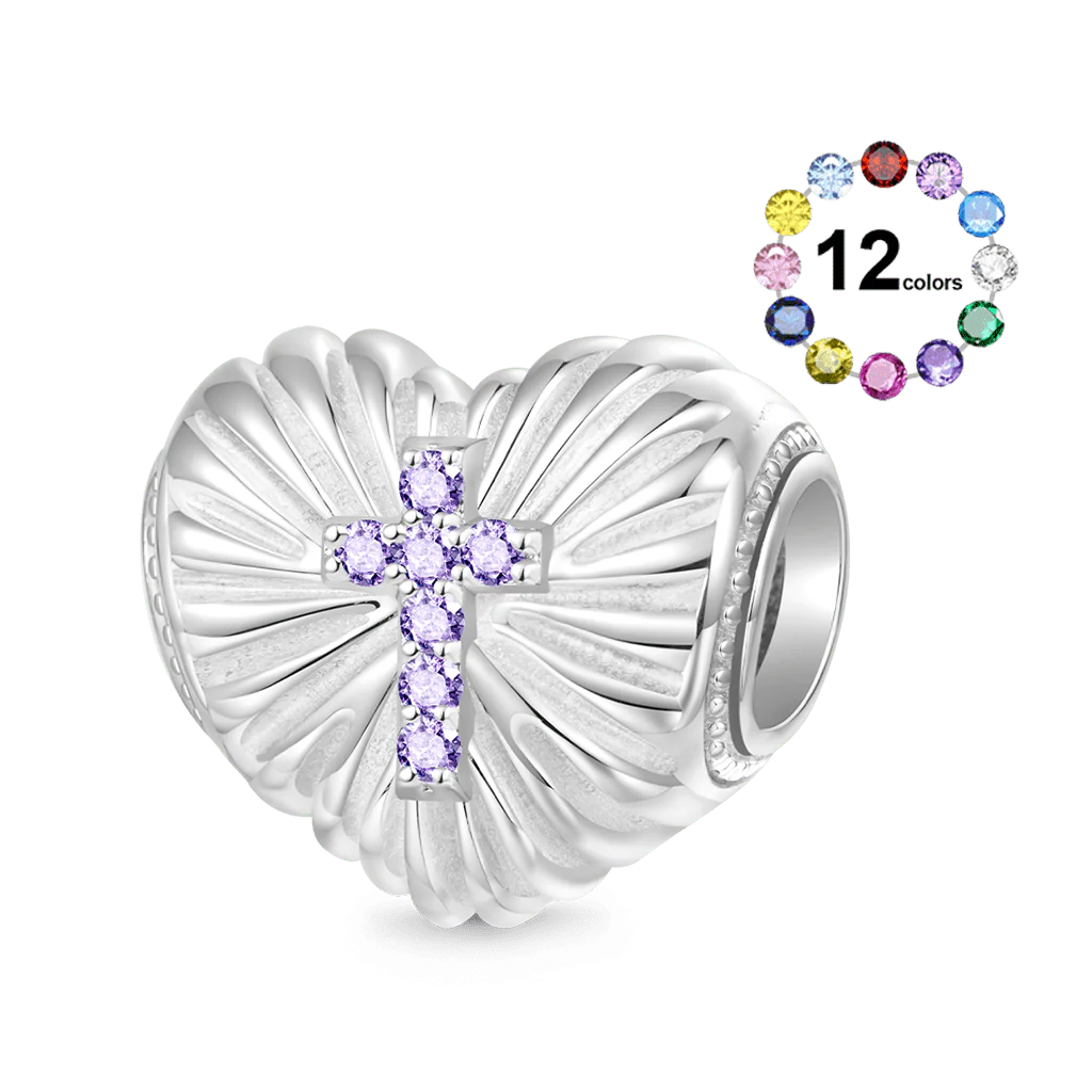 Gnoce Charms de naissance Croix foi sur peur Alliage argent plaqué platine