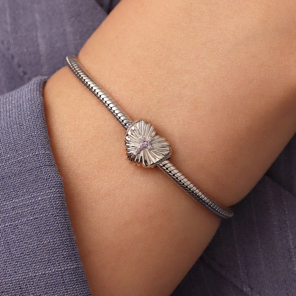 Gnoce Charms de naissance Croix foi sur peur Alliage argent plaqué platine - Image 5