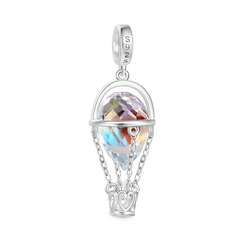Gnoce Charm montgolfière en cristal Alliage argent plaqué platine - Image 2