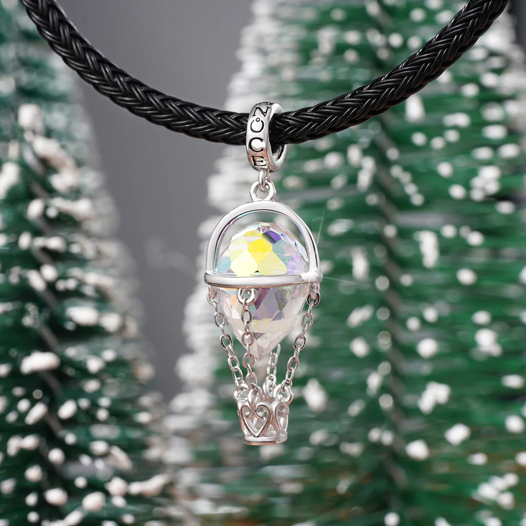 Gnoce Charm montgolfière en cristal Alliage argent plaqué platine - Image 3