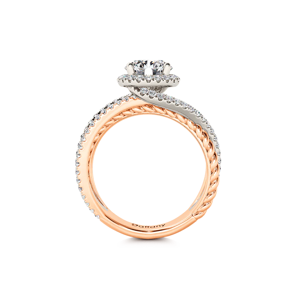 Gnoce Bague croisée à cordon torsadé taille ronde Alliage argent plaqué platine - Image 2