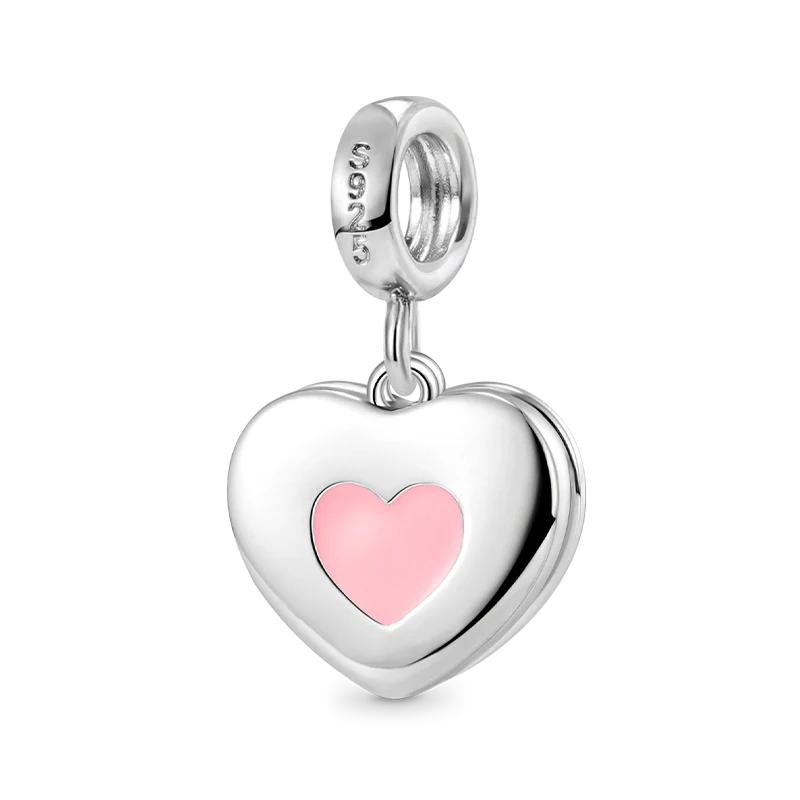 Gnoce Charm personnalisé en cœur "Fille & Mère" Alliage argent plaqué platine - Image 2