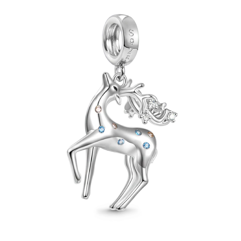 Gnoce Charm Cerf Adorable Alliage argent plaqué platine - Image 2