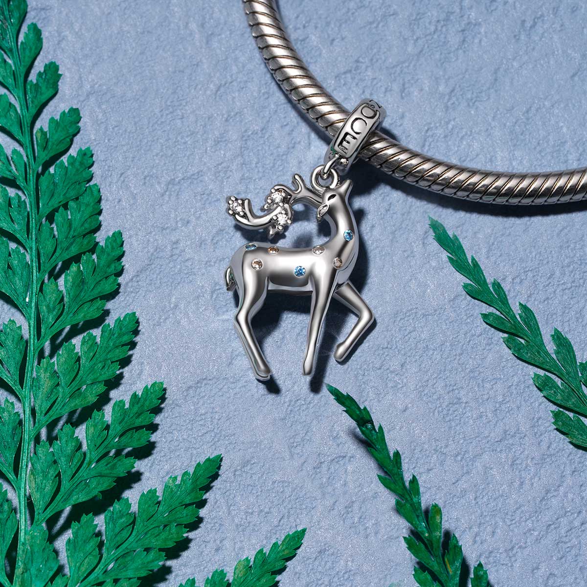 Gnoce Charm Cerf Adorable Alliage argent plaqué platine - Image 3