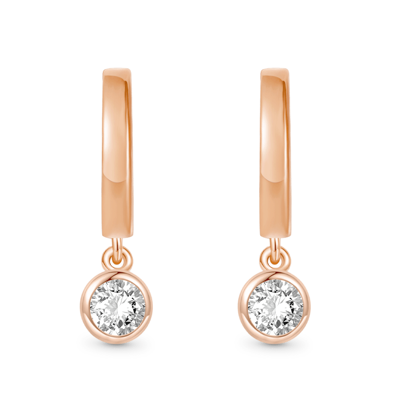 Gnoce Boucles d'oreilles goutte diamant rond Alliage argent plaqué platine - Image 2
