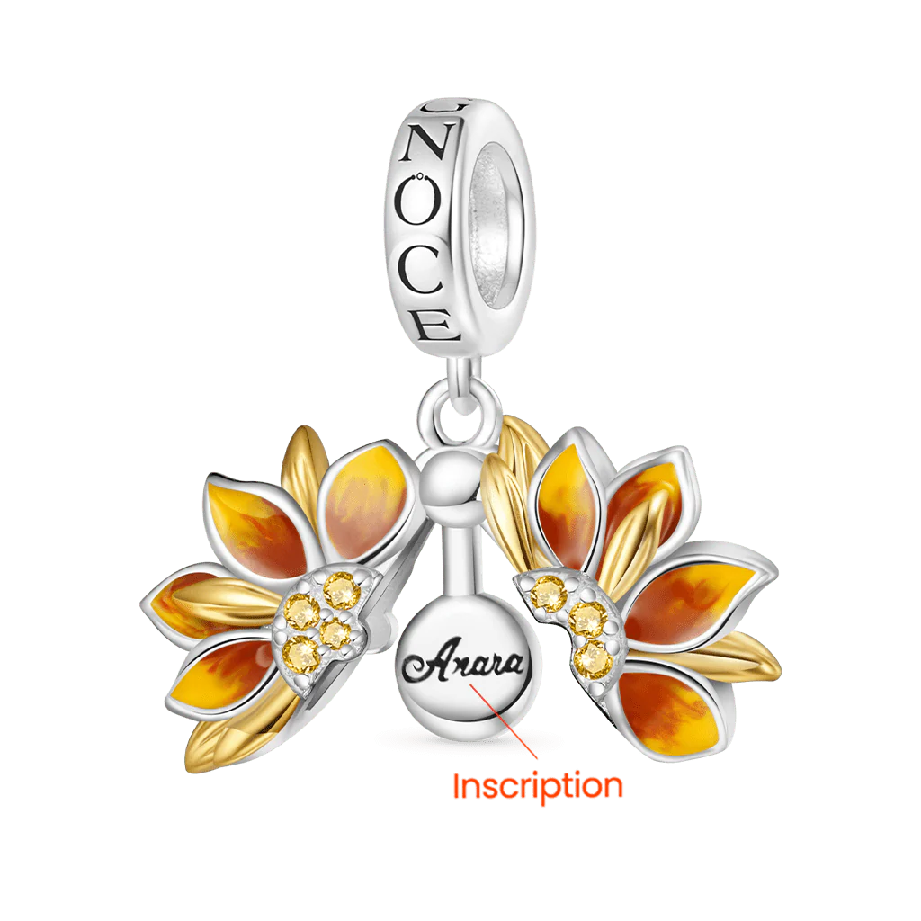Gnoce Charm gravable en tournesol ouvrable Alliage argent plaqué platine - Image 3