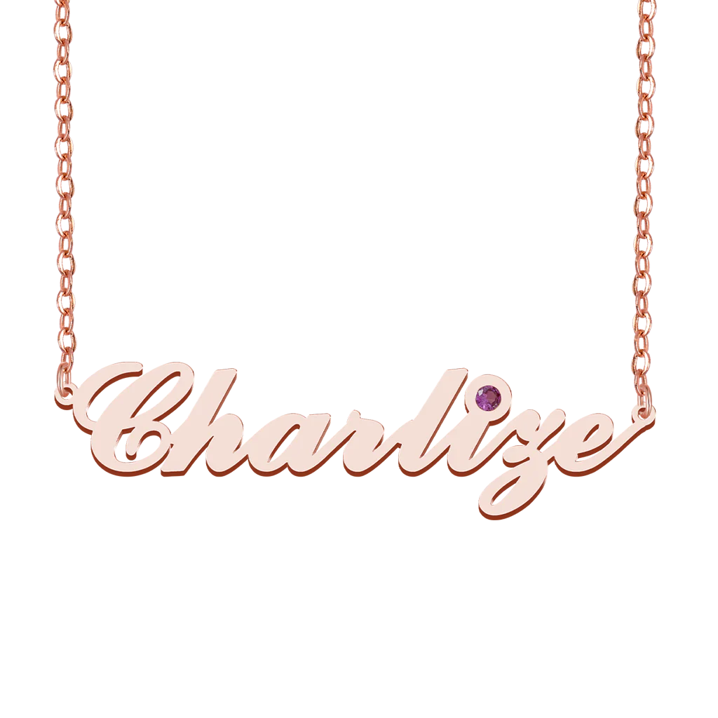 Gnoce Collier Nom avec Pierre de Naissance - Image 2
