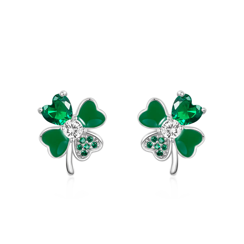 Gnoce Boucles d'Oreilles Quatre Feuilles Porte-Bonheur