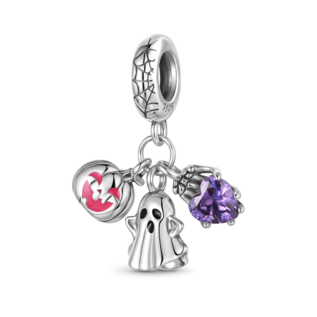 Gnoce Halloween fantôme citrouille crâne Triple pendentif Dangle Charm