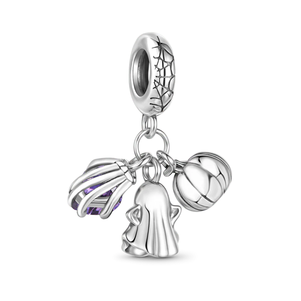 Gnoce Halloween fantôme citrouille crâne Triple pendentif Dangle Charm - Image 5