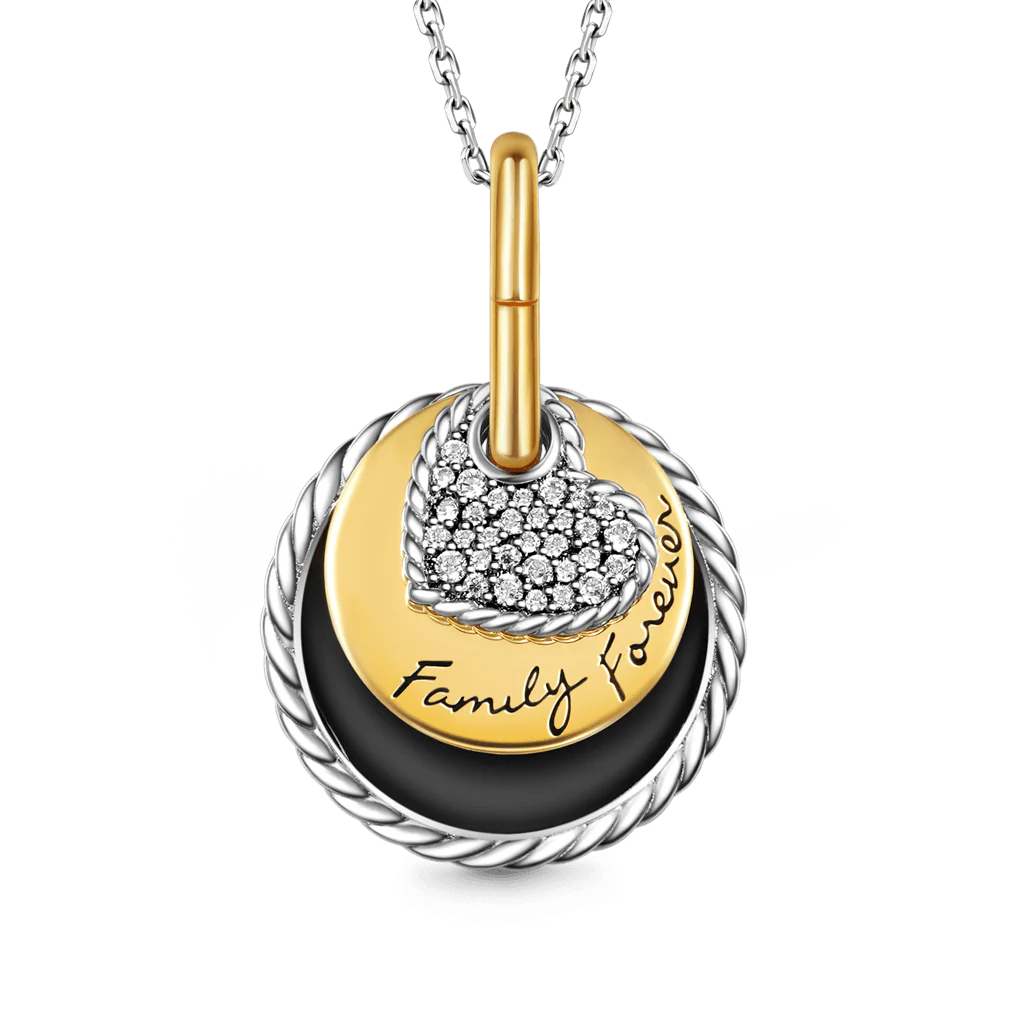Gnoce Collier Famille Pour Toujours Alliage argent plaqué platine