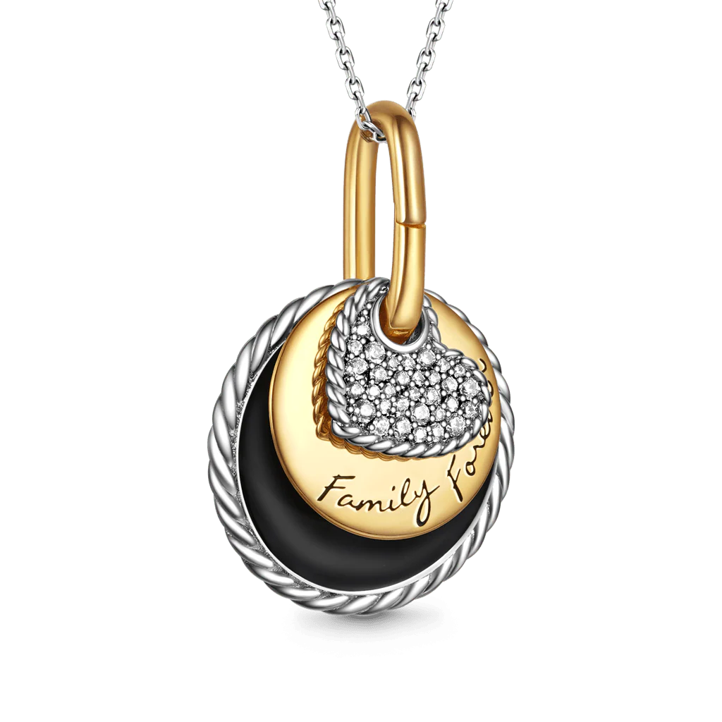 Gnoce Collier Famille Pour Toujours Alliage argent plaqué platine - Image 2