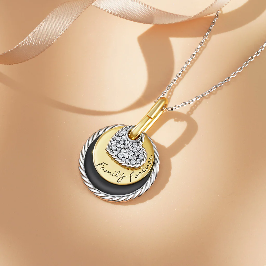Gnoce Collier Famille Pour Toujours Alliage argent plaqué platine - Image 4